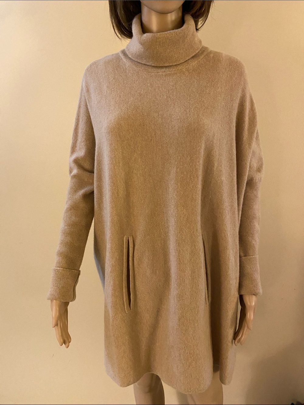 Wool and cashmere blend sweater/ poncho by Garnet Hill, size M